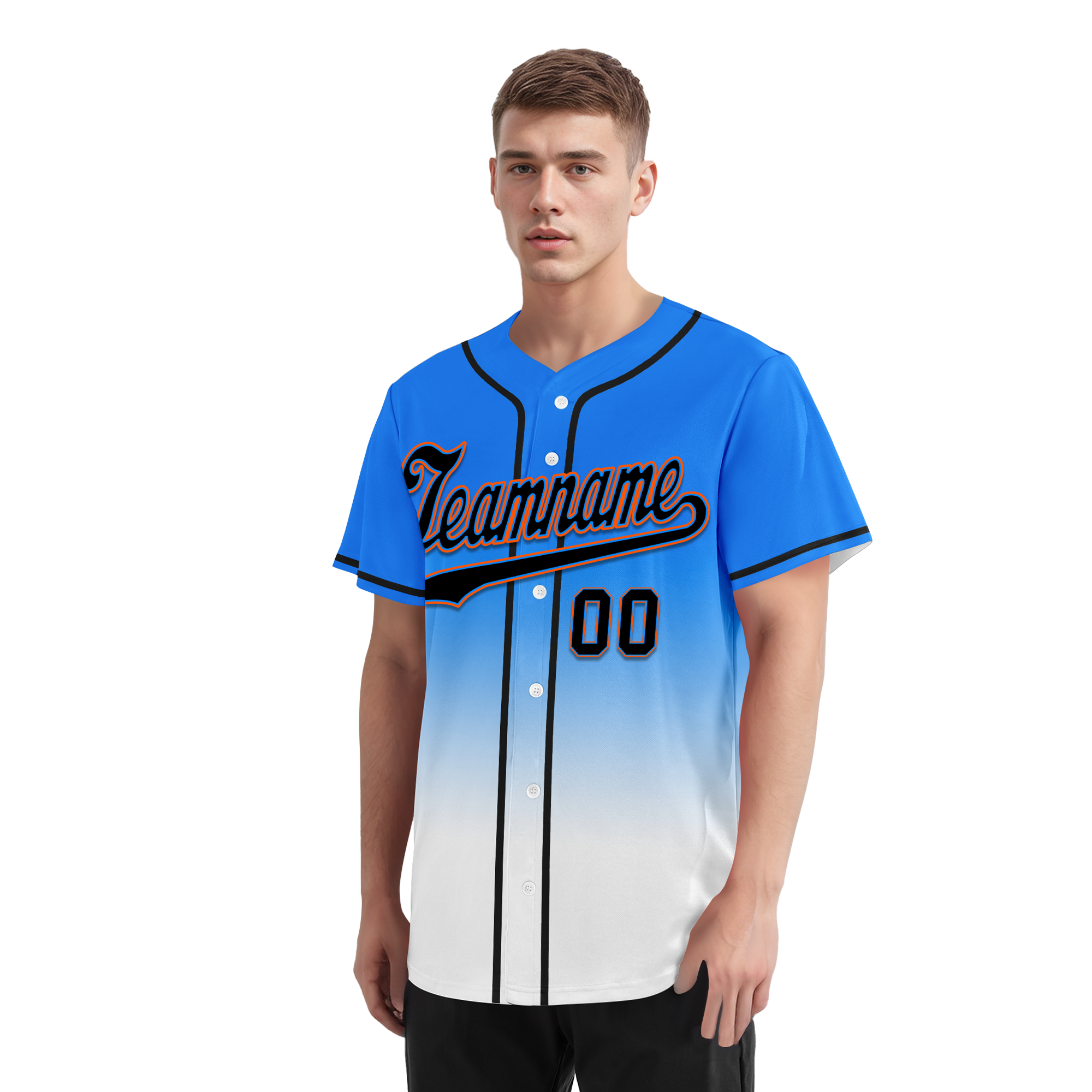 Custom Blue White Fade Fashion Personalized Authentic Baseball Jersey BSBJ01-D0a70ef