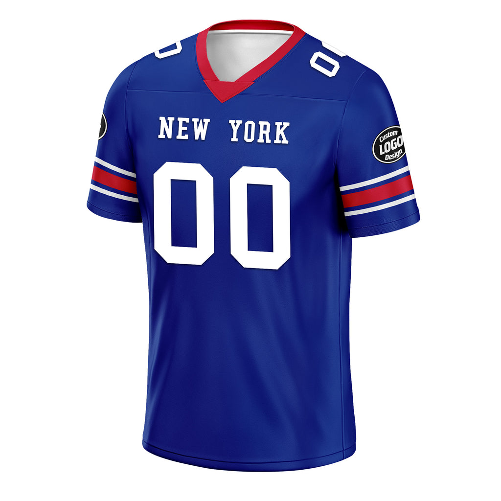 Custom Royal New York Personalized Authentic Football Jersey FBJ02-D020256-11