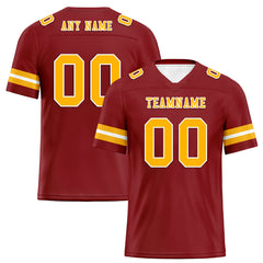 Custom Deep Red Yellow Washington Personalized Authentic Football Jersey FBJ02-E0601-10