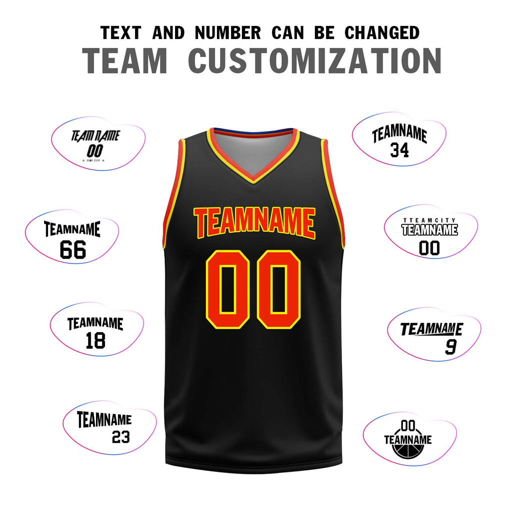 Custom Black Blue Orange White Oklahoma City City Edition Personalized Reversible Basketball Set Sports Basketball Jersey BBJ01R-D0610-21