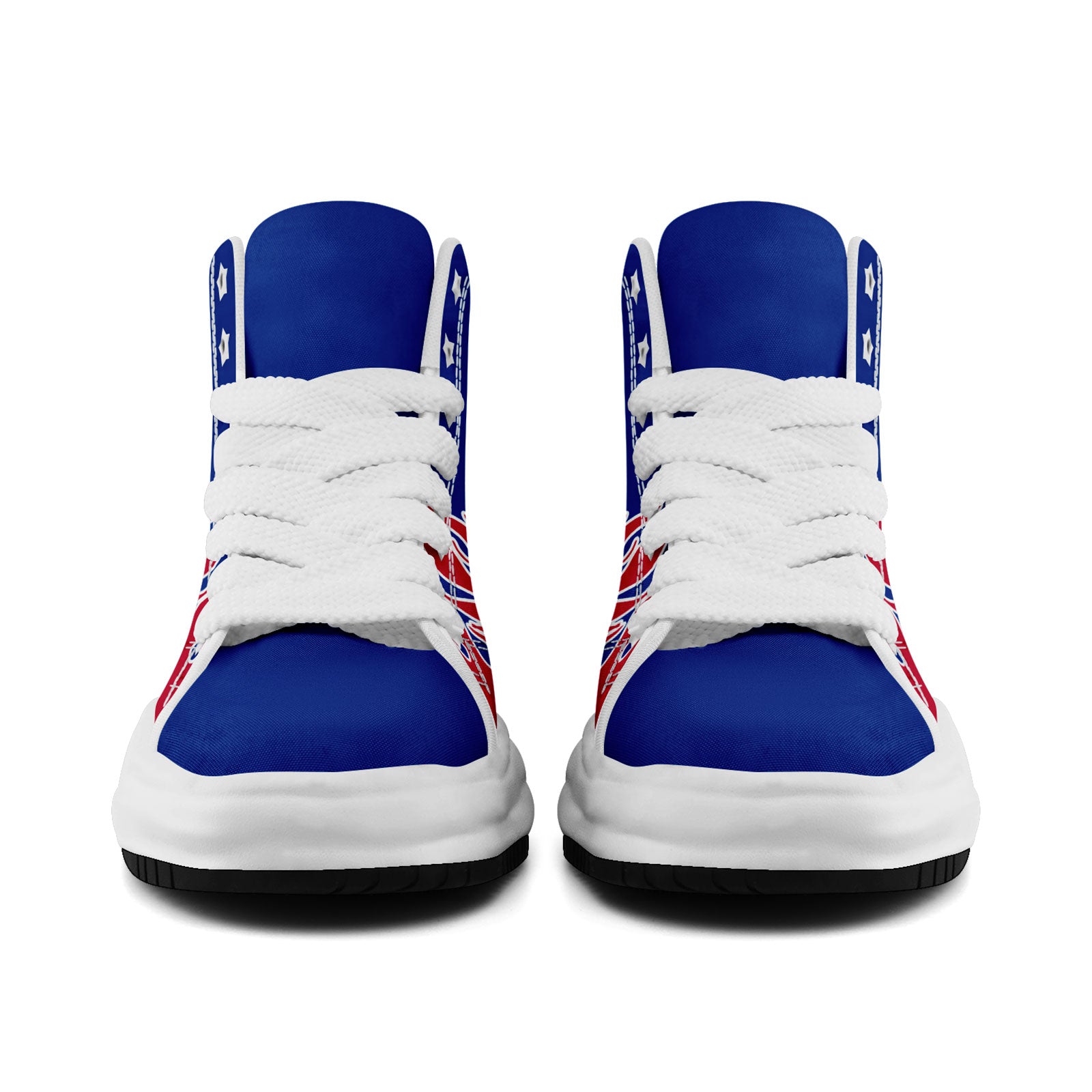 Custom Blue White Red Buffalo Football Jersey and Firesoul Sports Shoes Combo Offer Personalized Combo ZH-D020273-4