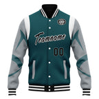Custom Green Philadelphia Jacket Bomber Full-Snap Varsity Letterman Personalized Jacket FZ005-D025004-21