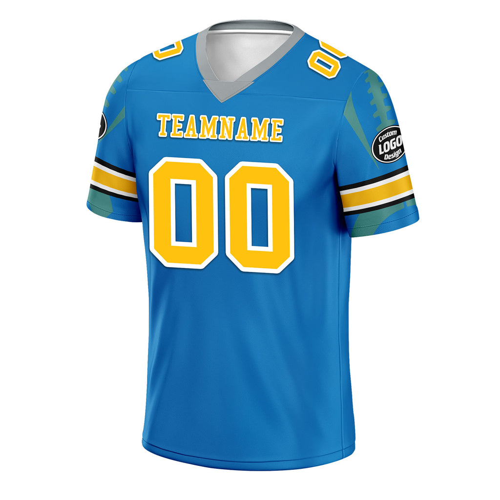 Custom Blue Los Angeles Football Jersey and Sports Shoes Combo Offer Personalized Combo ZH-D025008-24