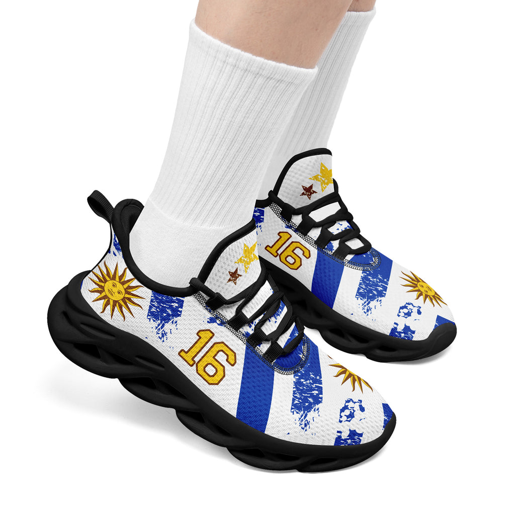 Custom Uruguay 2026 World Cup Sneakers DIY Country Flag Running Shoes Lightweight Sport Shoes Gift for Football Fans Personalized Team Name and Logo FN003-F009122-7