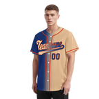 Custom Blue Beige Gradient Fashion Personalized Authentic Baseball Jersey BSBJ01-D0a7077