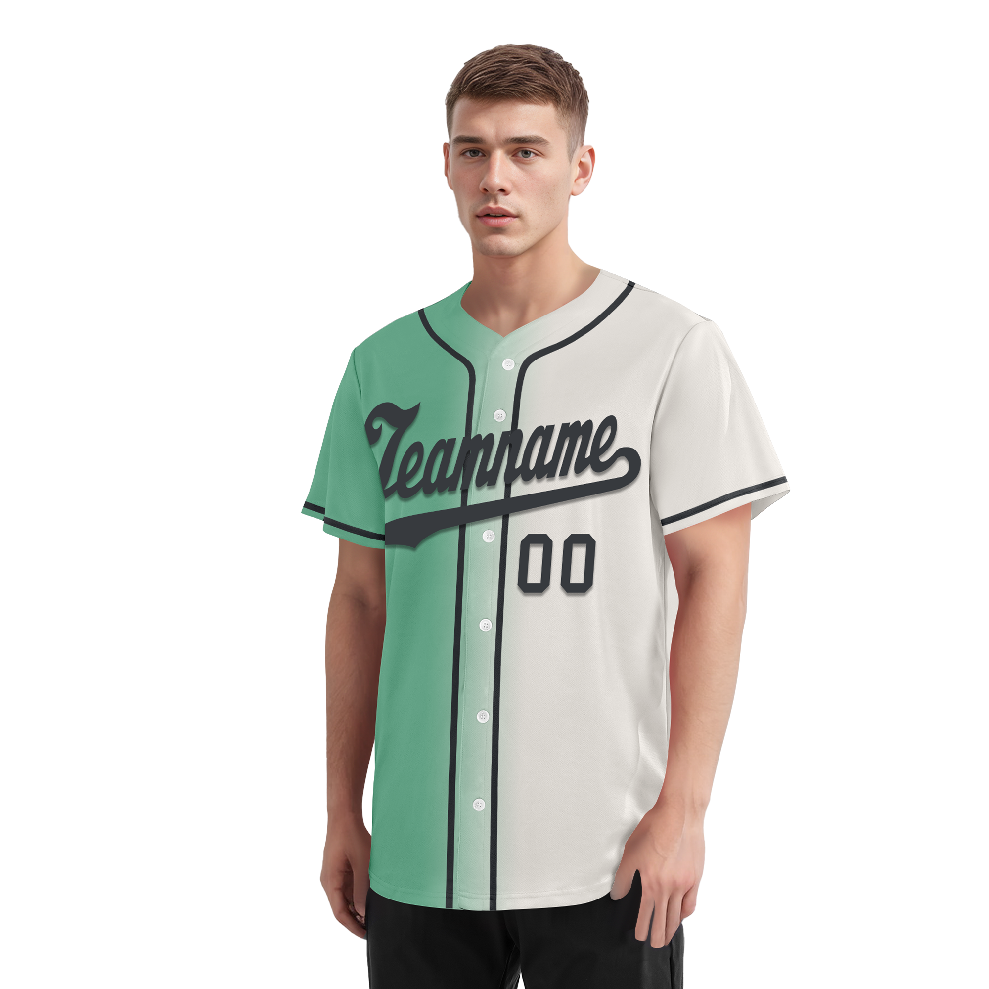Custom Green White Gradient Fashion Personalized Authentic Baseball Jersey BSBJ01-D0a708a