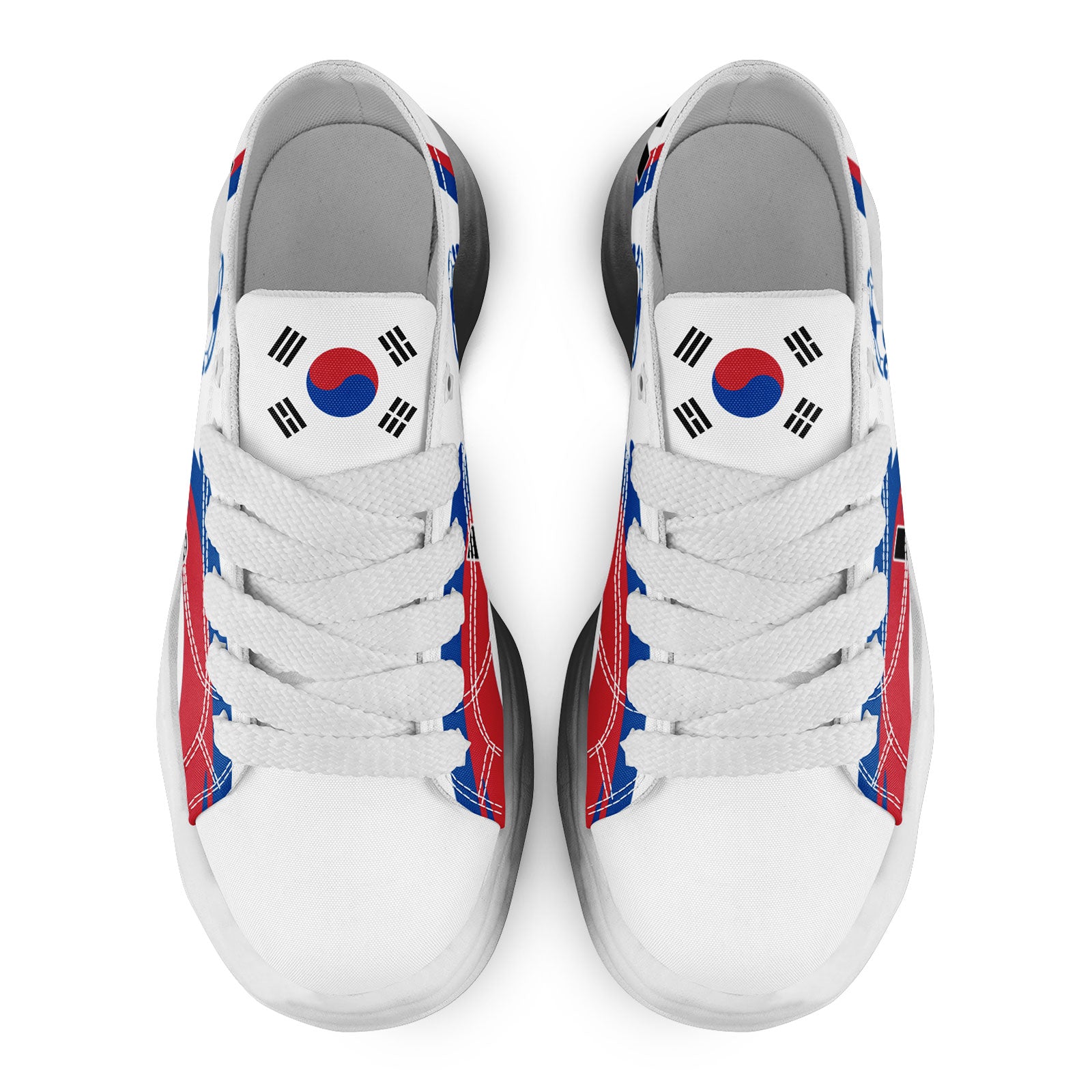 Custom South Korea 2026 World Cup Sneakers DIY Country Flag Running Shoes Lightweight Sport Shoes Gift for Football Fans Personalized Team Name and Logo FN038-F009095-3