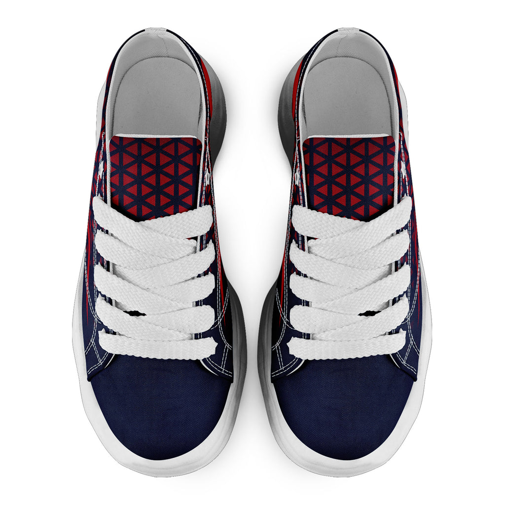 Custom Blue White Massachusetts Football Jersey and Sports Shoes Combo Offer Personalized Combo ZH-D023031-26