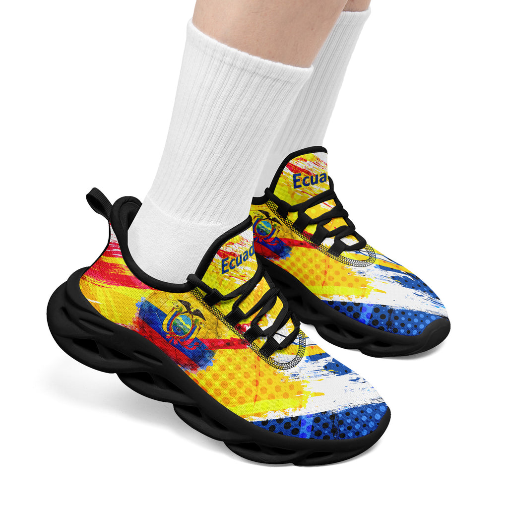 Custom Ecuador 2026 World Cup Sneakers DIY Country Flag Running Shoes Lightweight Sport Shoes Gift for Football Fans Personalized Team Name and Logo FN003-F009077-4