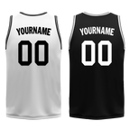 Custom White Black Classic Style Reversible Basketball Uniform Personalized COOLMAX BBJR-D017008