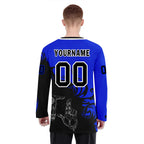 Custom Blue Black White Gothic Personalized Hockey Jersey HCKJ01-E0601-11