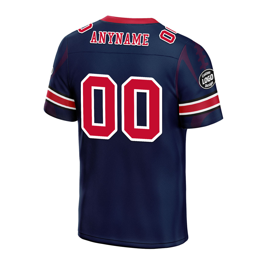 Custom Blue New England Personalized Authentic Football Jersey FBJ02-D025033-26