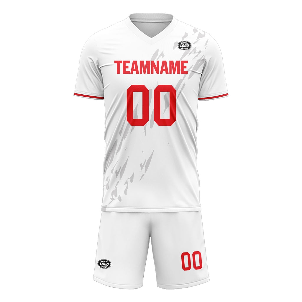 Custom White Gray Soccer Sets Jersey Personalized SCJ101-D28047