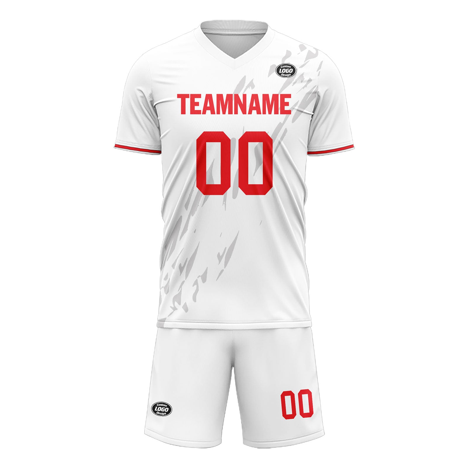 Custom White Gray Soccer Sets Jersey Personalized SCJ101-D28047