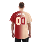Custom Beige Red Gradient Fashion Personalized Authentic Baseball Jersey BSBJ01-D0a708f