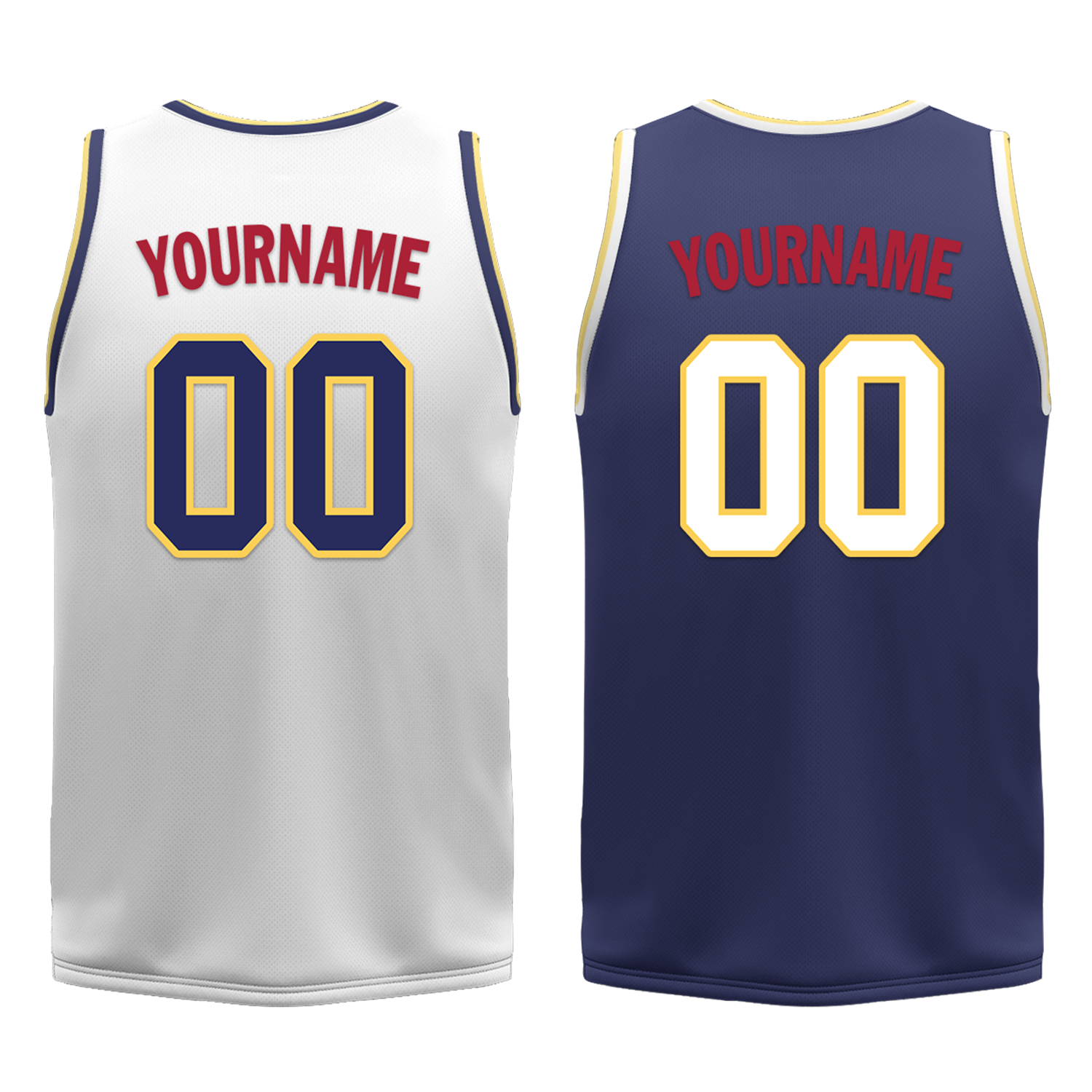 Custom White Blue Classic Style Reversible Basketball Uniform Personalized COOLMAX BBJR-D017030