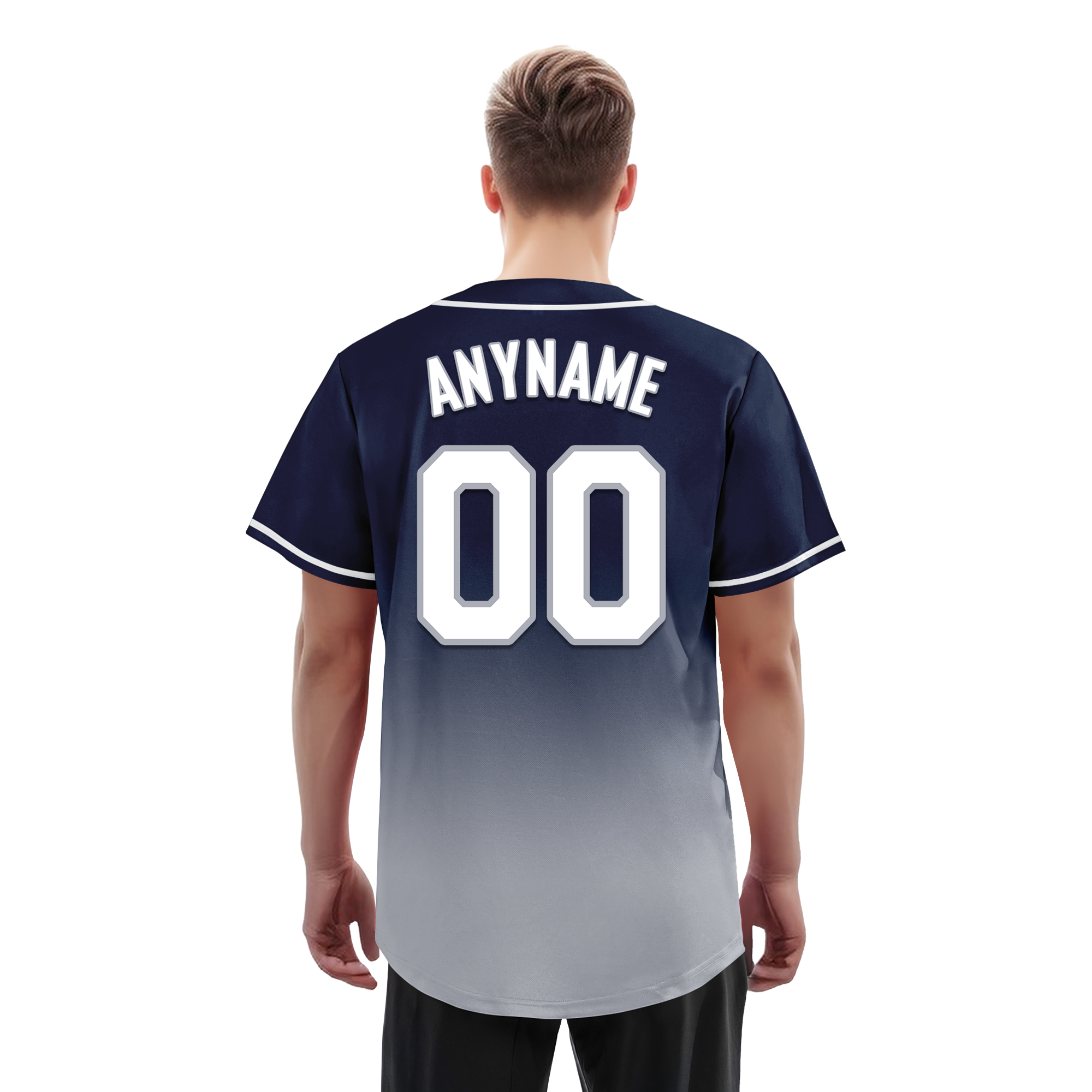 Custom Blue Grey Fade Fashion Personalized Authentic Baseball Jersey BSBJ01-D0a70b8
