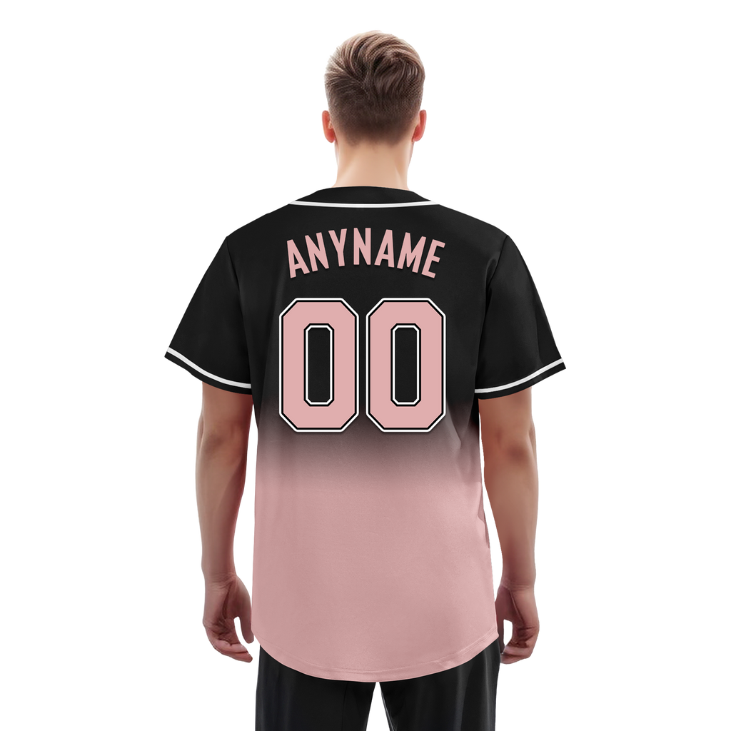 Custom Black Pink Fade Fashion Personalized Authentic Baseball Jersey BSBJ01-D0a70d9