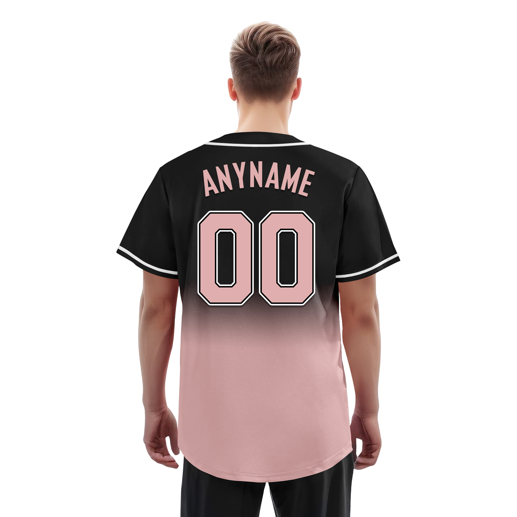 Custom Black Pink Fade Fashion Personalized Authentic Baseball Jersey BSBJ01-D0a70d9