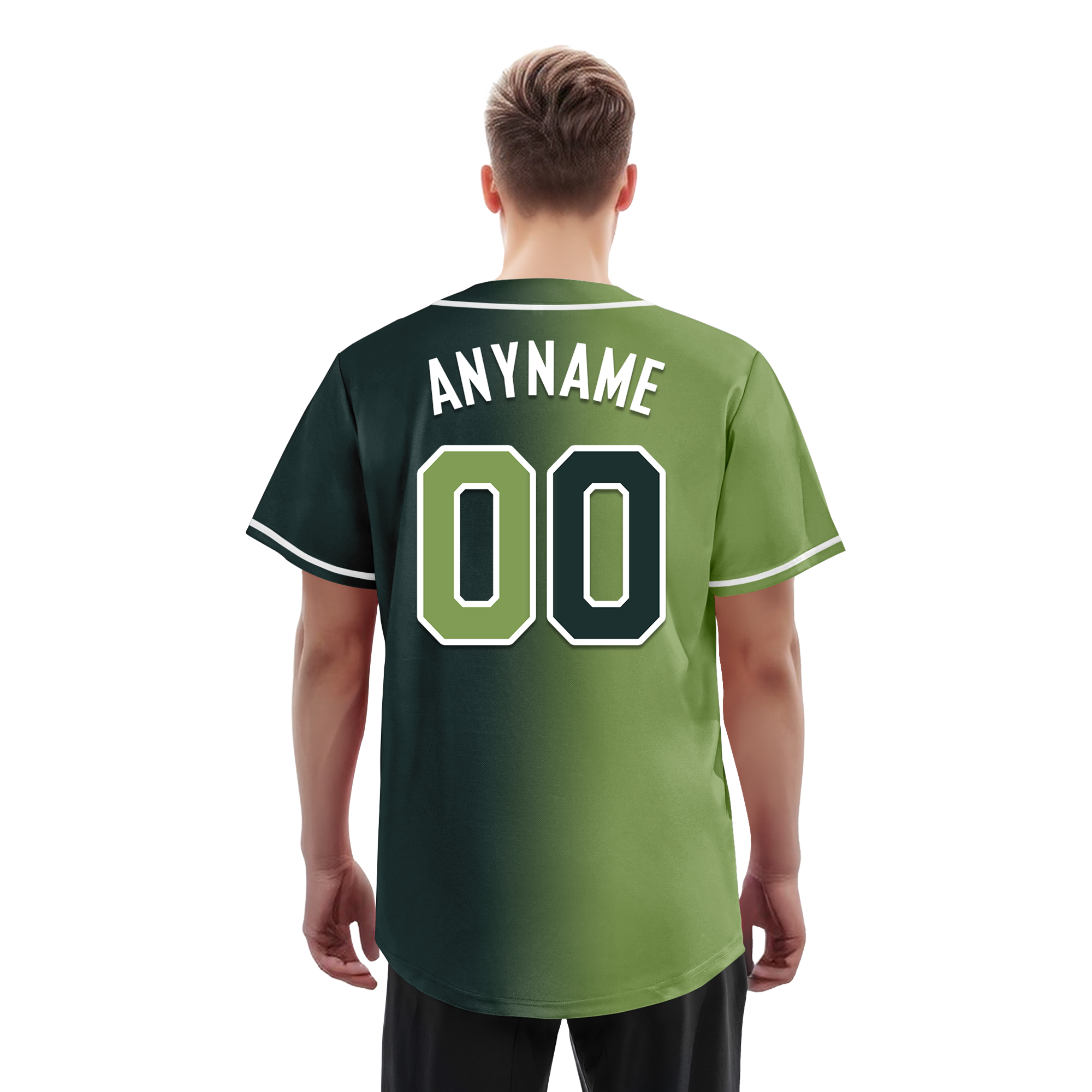 Custom Green Gradient Fashion Personalized Authentic Baseball Jersey BSBJ01-D0a708c