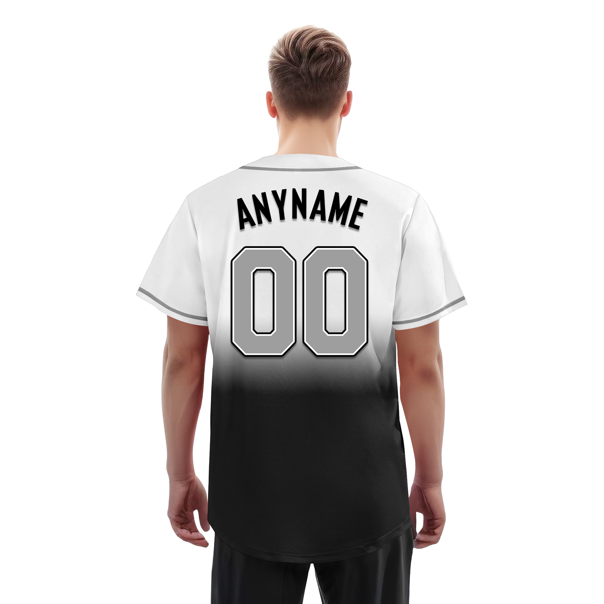 Custom Grey Black Fade Fashion Personalized Authentic Baseball Jersey BSBJ01-D0a70ee