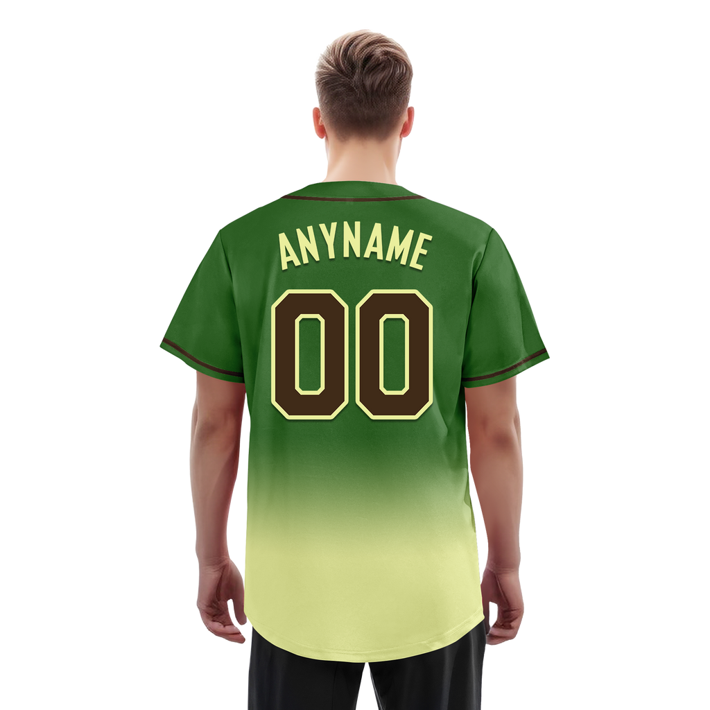 Custom Green Fade Fashion Personalized Authentic Baseball Jersey BSBJ01-D0a70f7