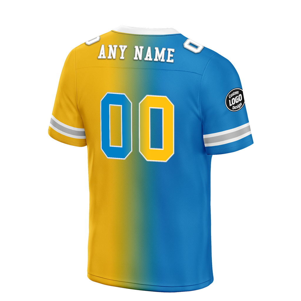 Custom Yellow Blue California Personalized Authentic Football Jersey FBJ02-D028017-27