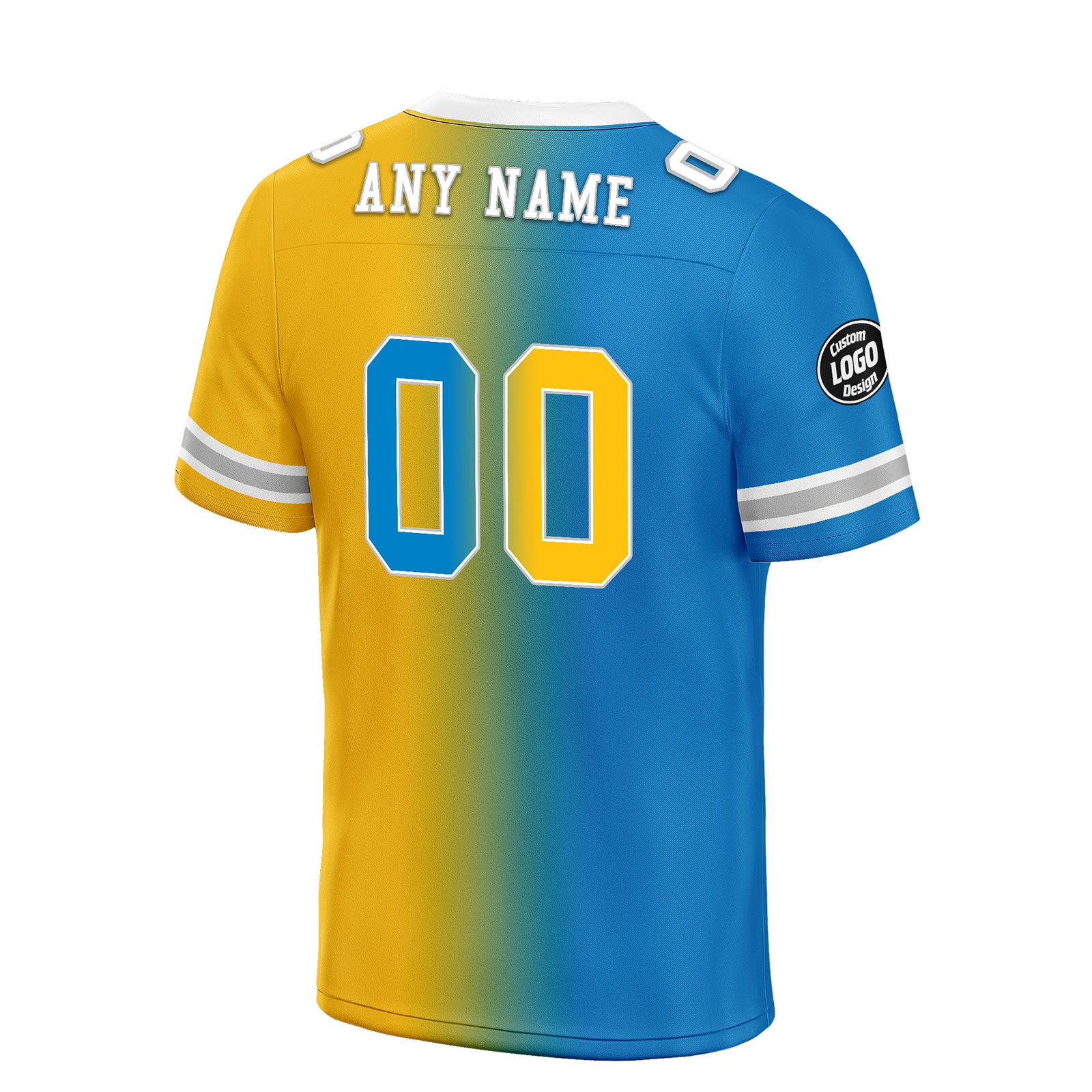 Custom Yellow Blue California Personalized Authentic Football Jersey FBJ02-D028017-27