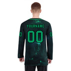 Custom Dark gray Green Gothic Personalized Hockey Jersey HCKJ01-E0601-03