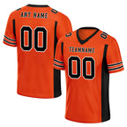Custom Black Orange Striped Sleeves Personalized Authentic Football Jersey FBJ02-D06066