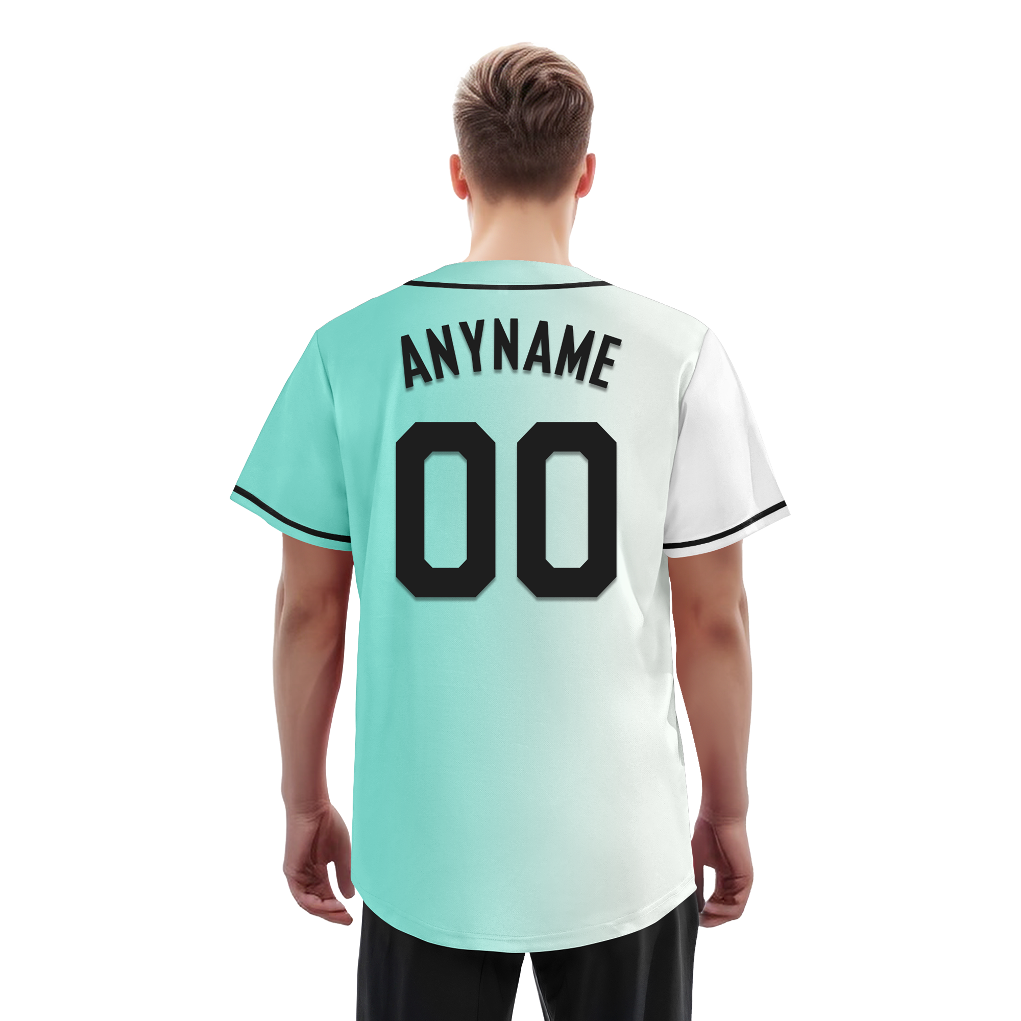Custom White Green Gradient Fashion Personalized Authentic Baseball Jersey BSBJ01-D0a7aa7