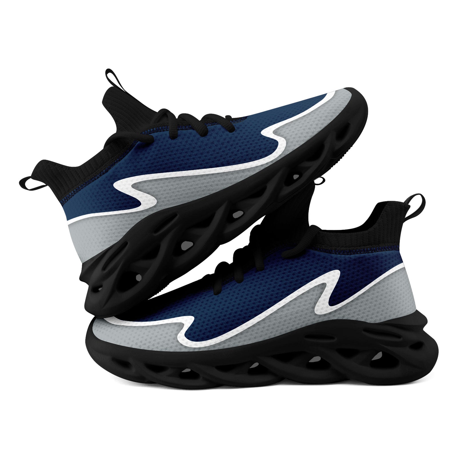 Custom Blue Gray Maxsoul Shoes Personalized Sneaker FN030A-E020011-19