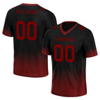 Custom Black Red Fade Fashion Personalized Authentic Football Jersey FBJ02-D06082