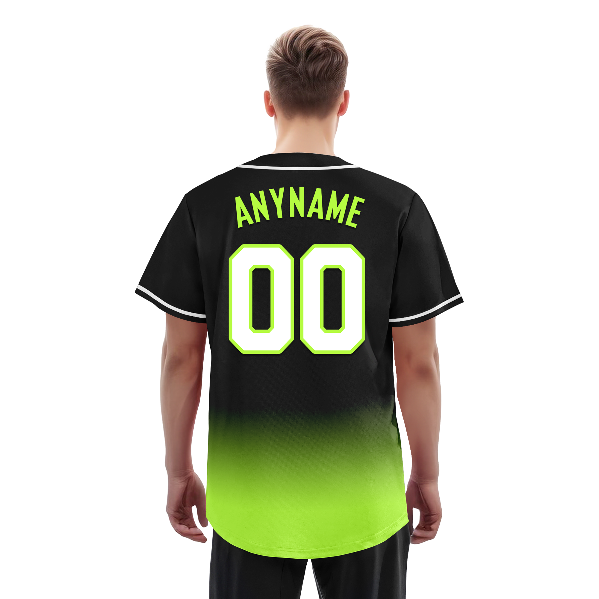 Custom Black Green Fade Fashion Personalized Authentic Baseball Jersey BSBJ01-D0a70e7