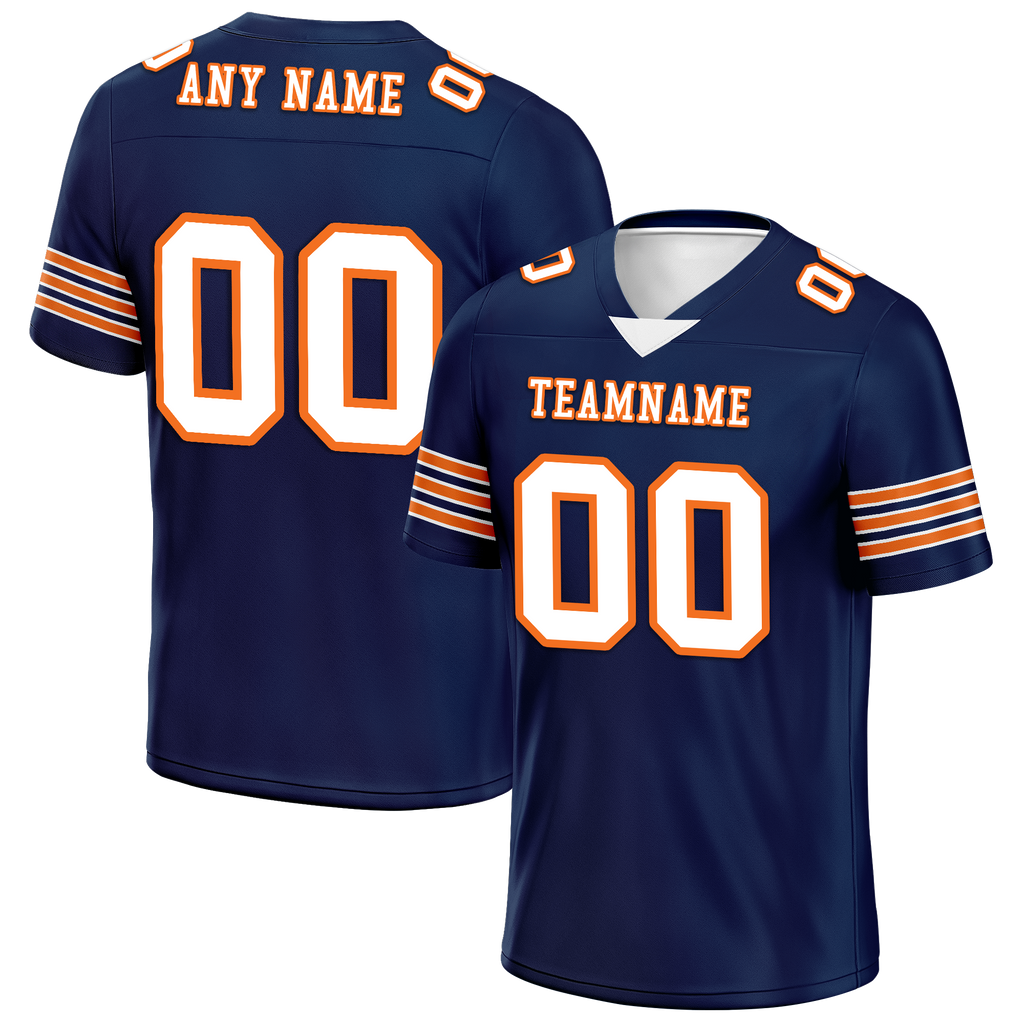 Custom Blue White Classic Style Personalized Authentic Football Jersey FBJ02-bd0a700d