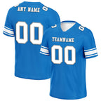 Custom Blue White Detroit Personalized Authentic Football Jersey FBJ02-E0601-1