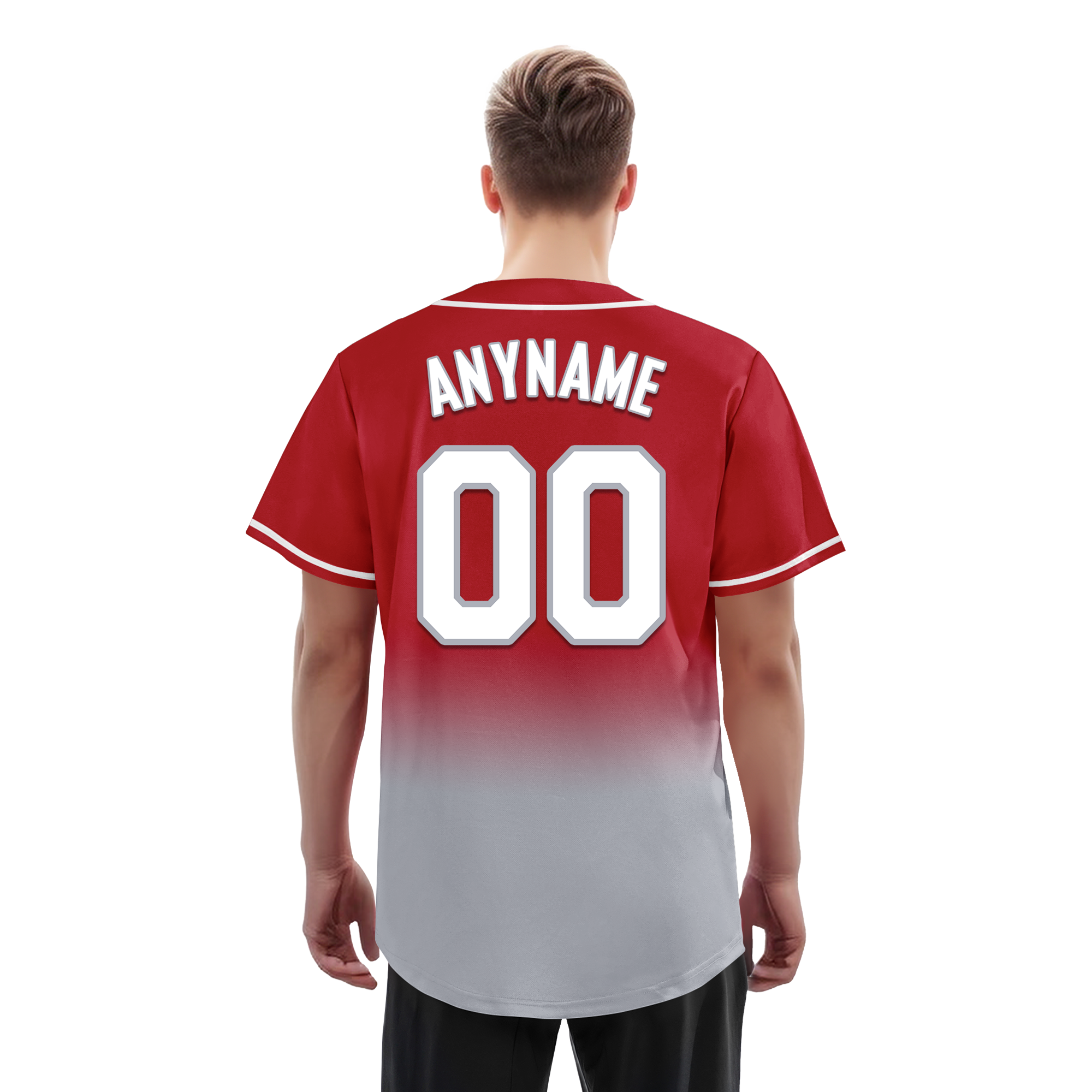 Custom Red Grey Fade Fashion Personalized Authentic Baseball Jersey BSBJ01-D0a70bb