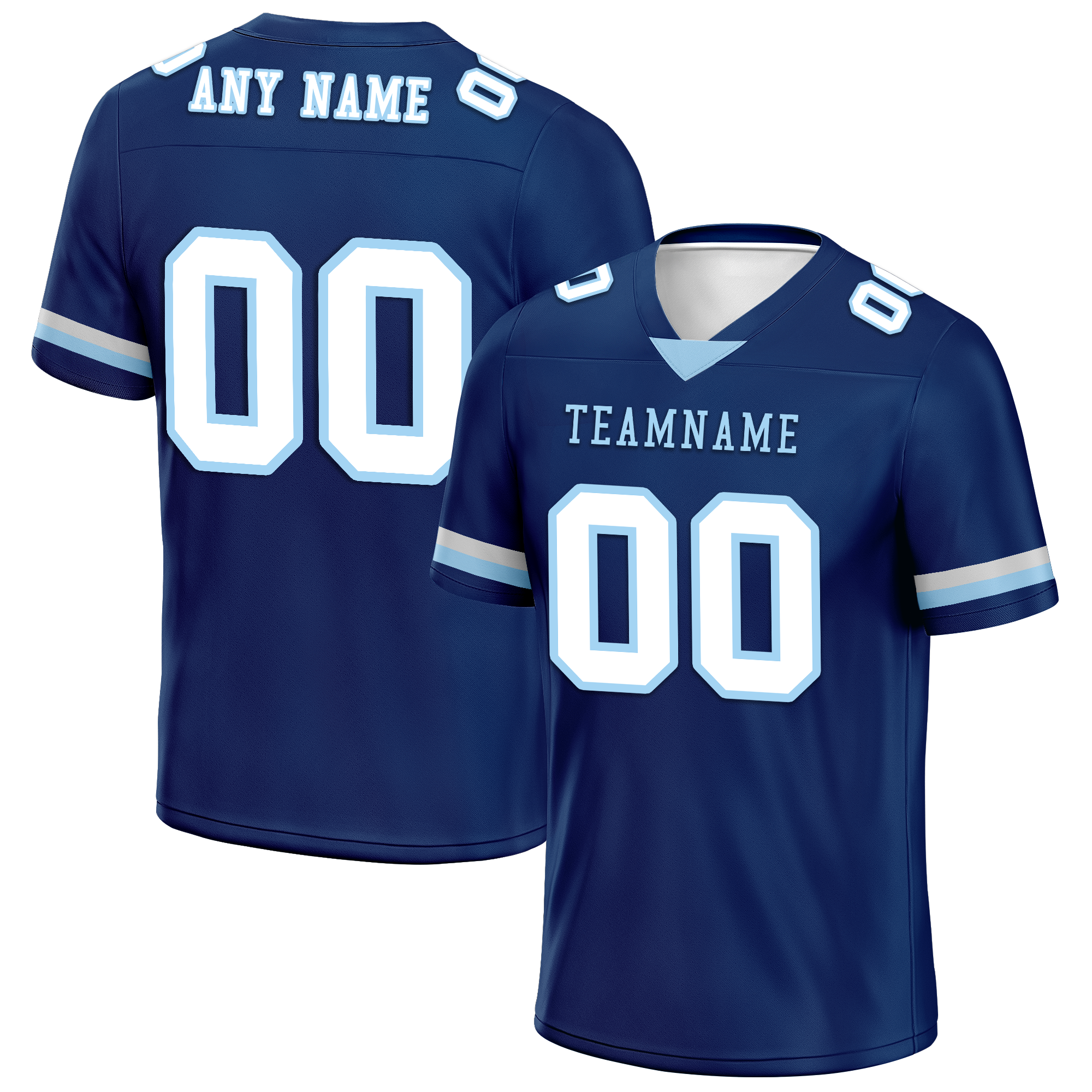 Custom Blue Classic Style Personalized Authentic Football Jersey FBJ02-bd0a70a7