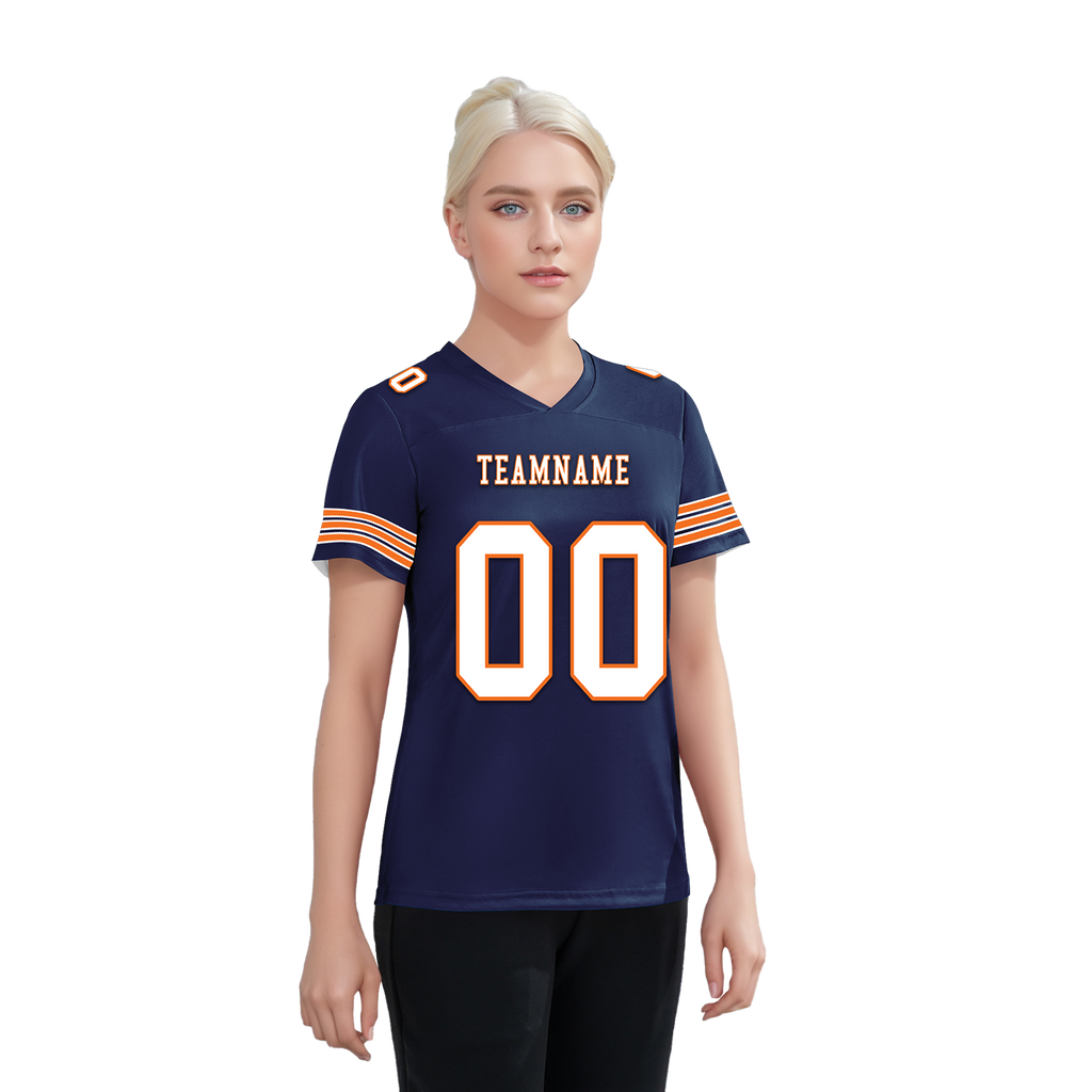 Custom Blue White Classic Style Personalized Authentic Football Jersey FBJ02-bd0a700d