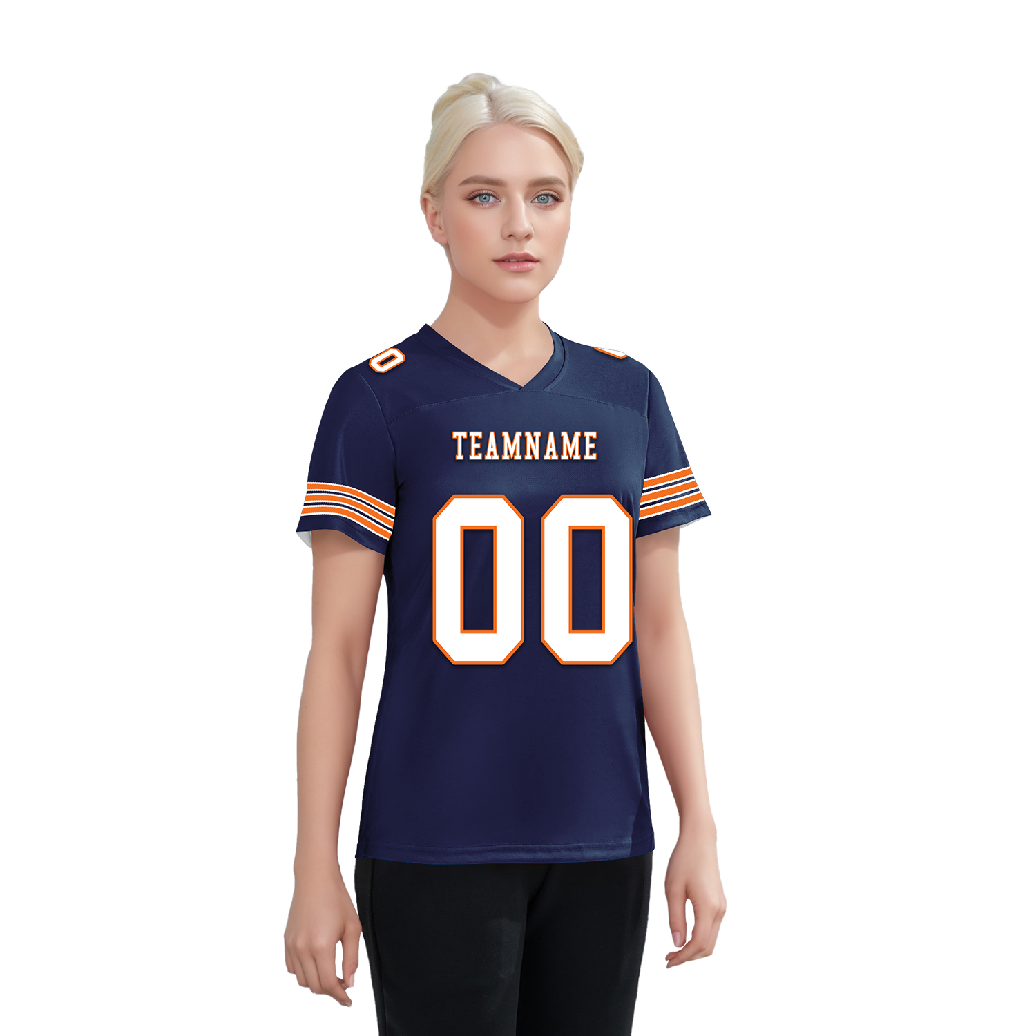Custom Blue White Classic Style Personalized Authentic Football Jersey FBJ02-bd0a700d