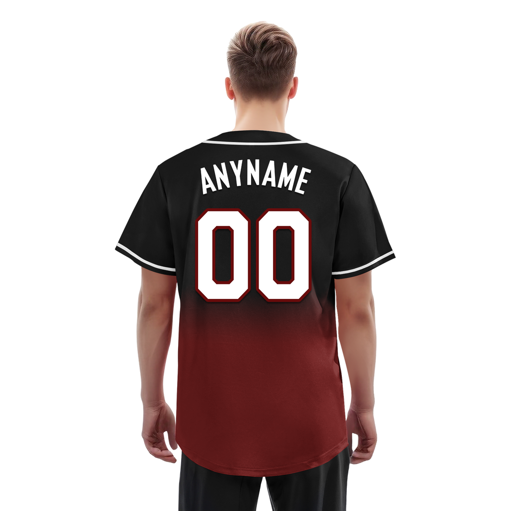 Custom Black Red Fade Fashion Personalized Authentic Baseball Jersey BSBJ01-D0a70f0