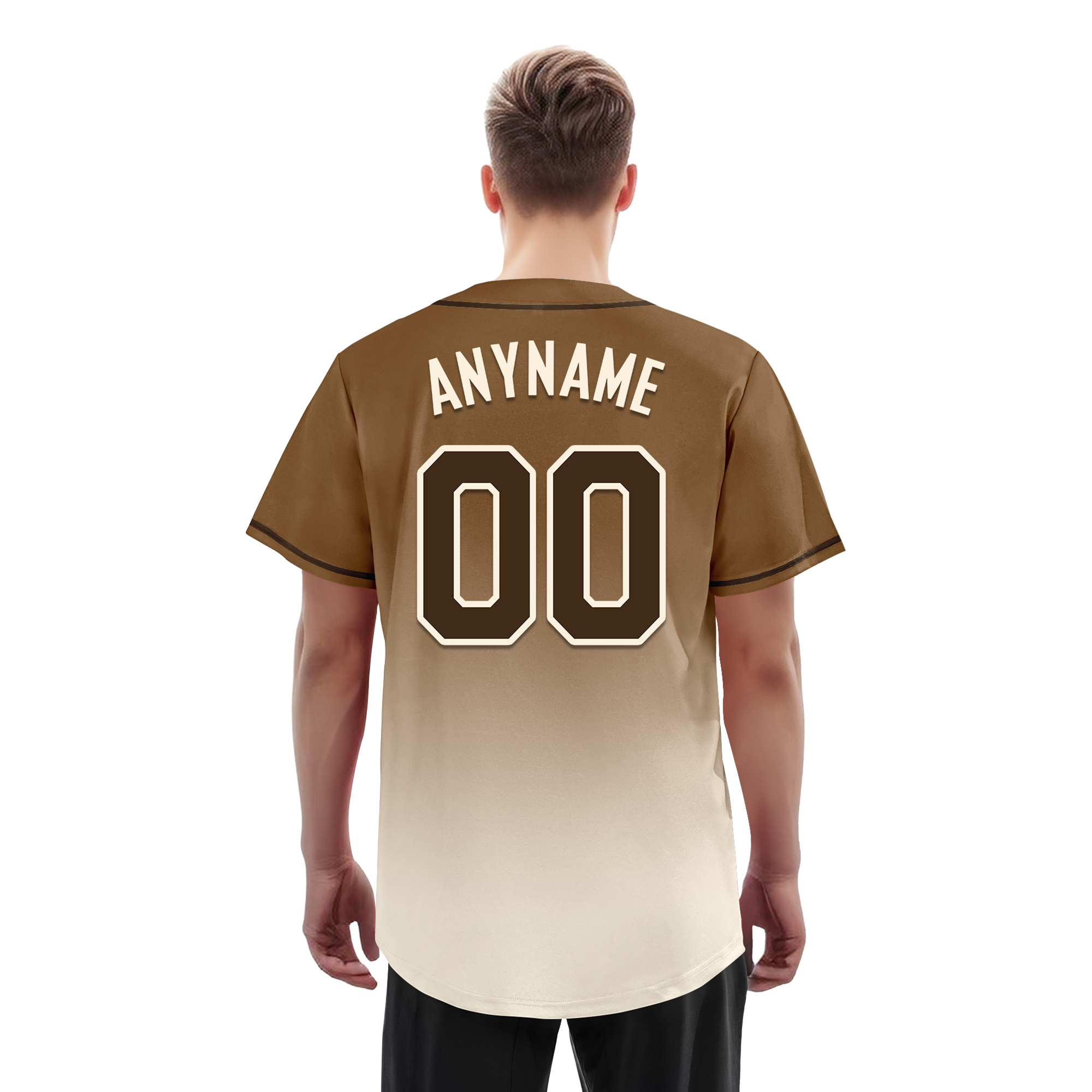Custom Brown White Fade Fashion Personalized Authentic Baseball Jersey BSBJ01-D0a70fe