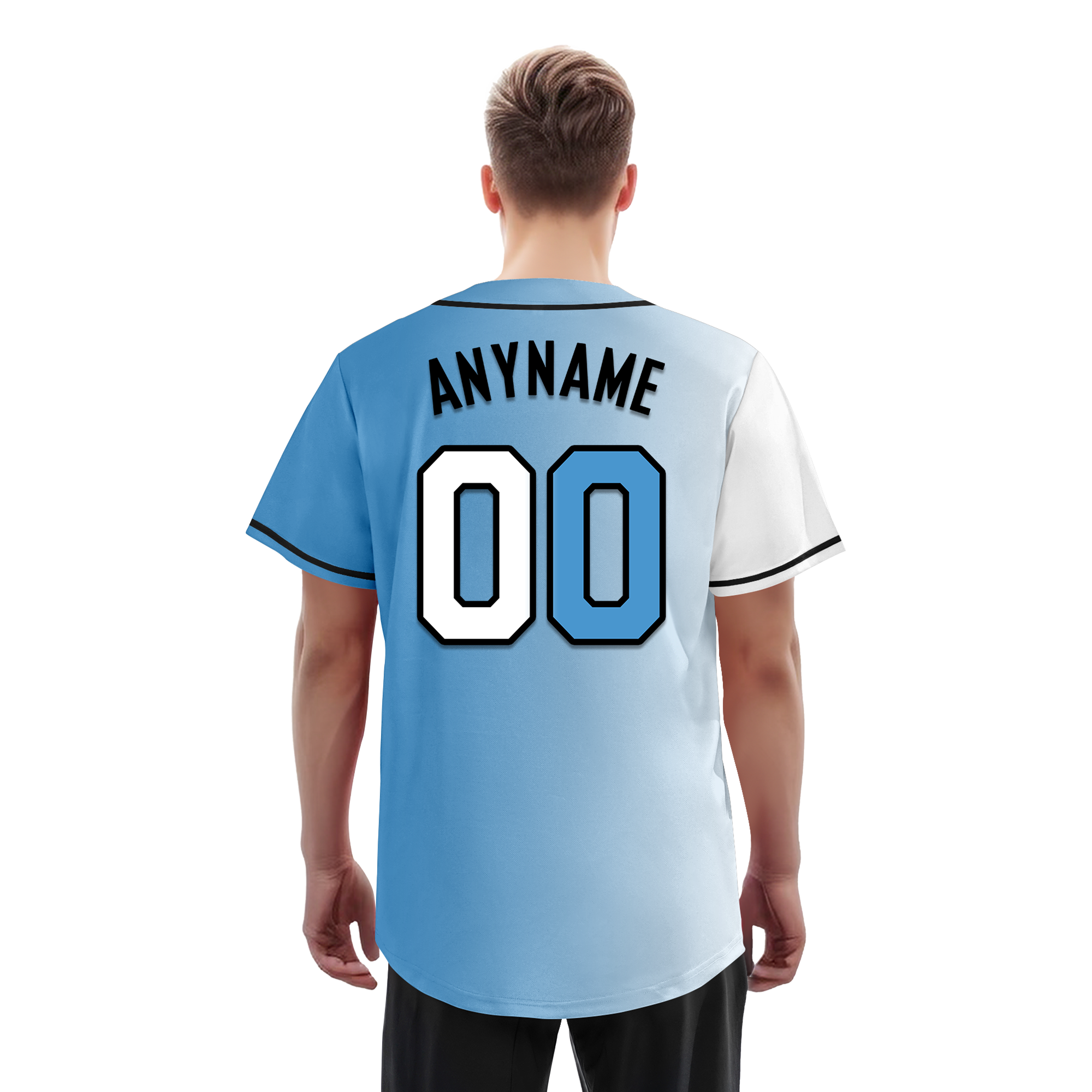 Custom White Blue Gradient Fashion Personalized Authentic Baseball Jersey BSBJ01-D0a7aaa