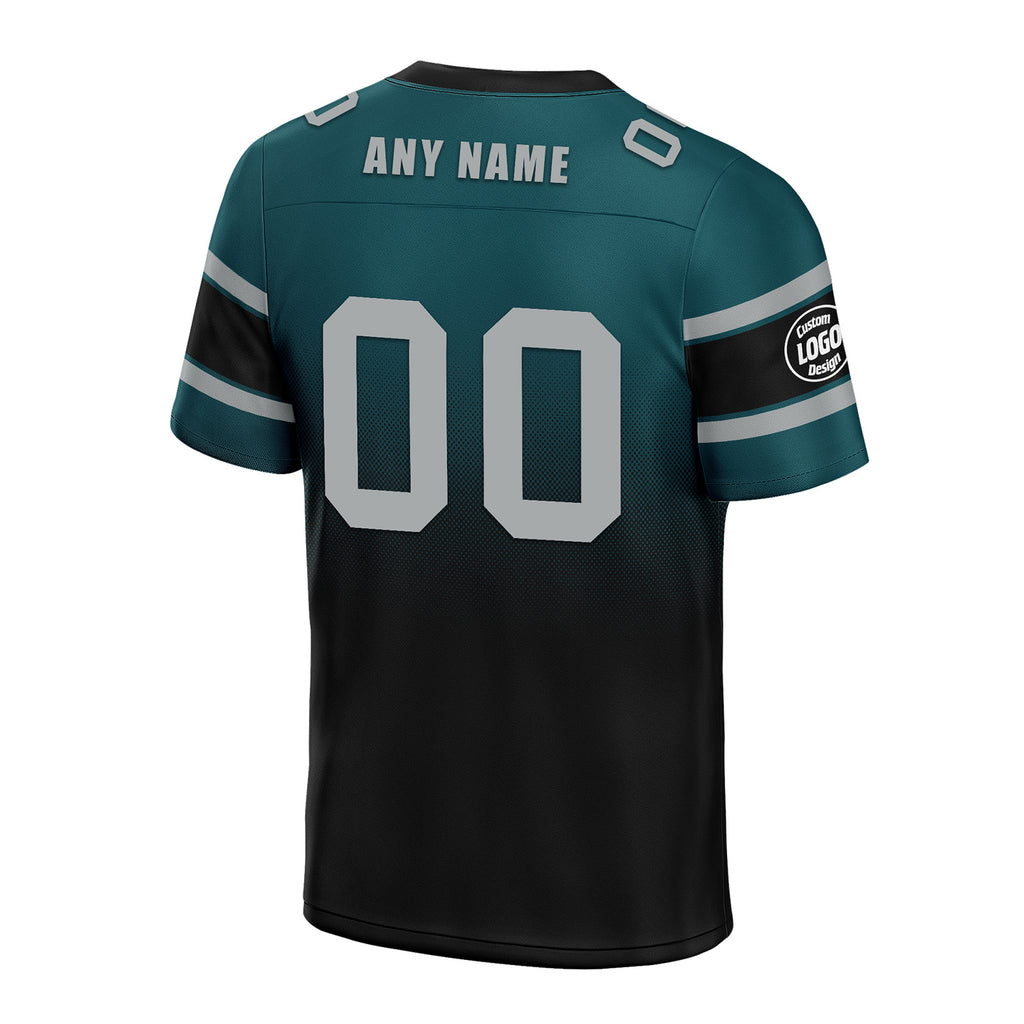 Custom Green Black Philadelphia Personalized Authentic Football Jersey FBJ02-D020249-23