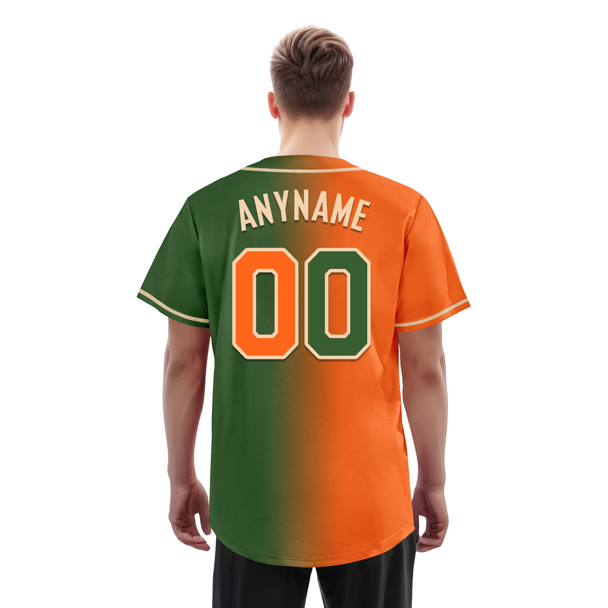 Custom Orange Green Gradient Fashion Personalized Authentic Baseball Jersey BSBJ01-D0a708d