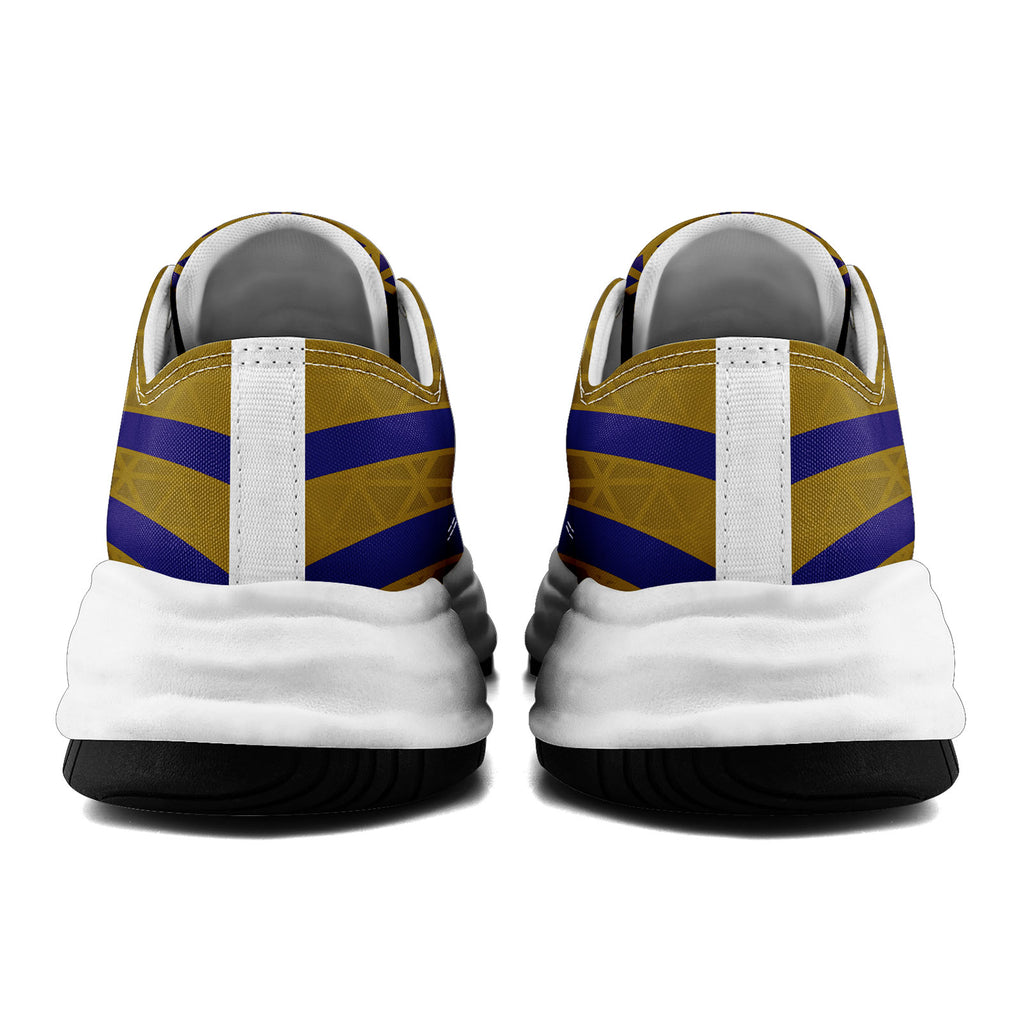Custom Blue Yellow Maryland Football Jersey and Sports Shoes Combo Offer Personalized Combo ZH-D023031-2
