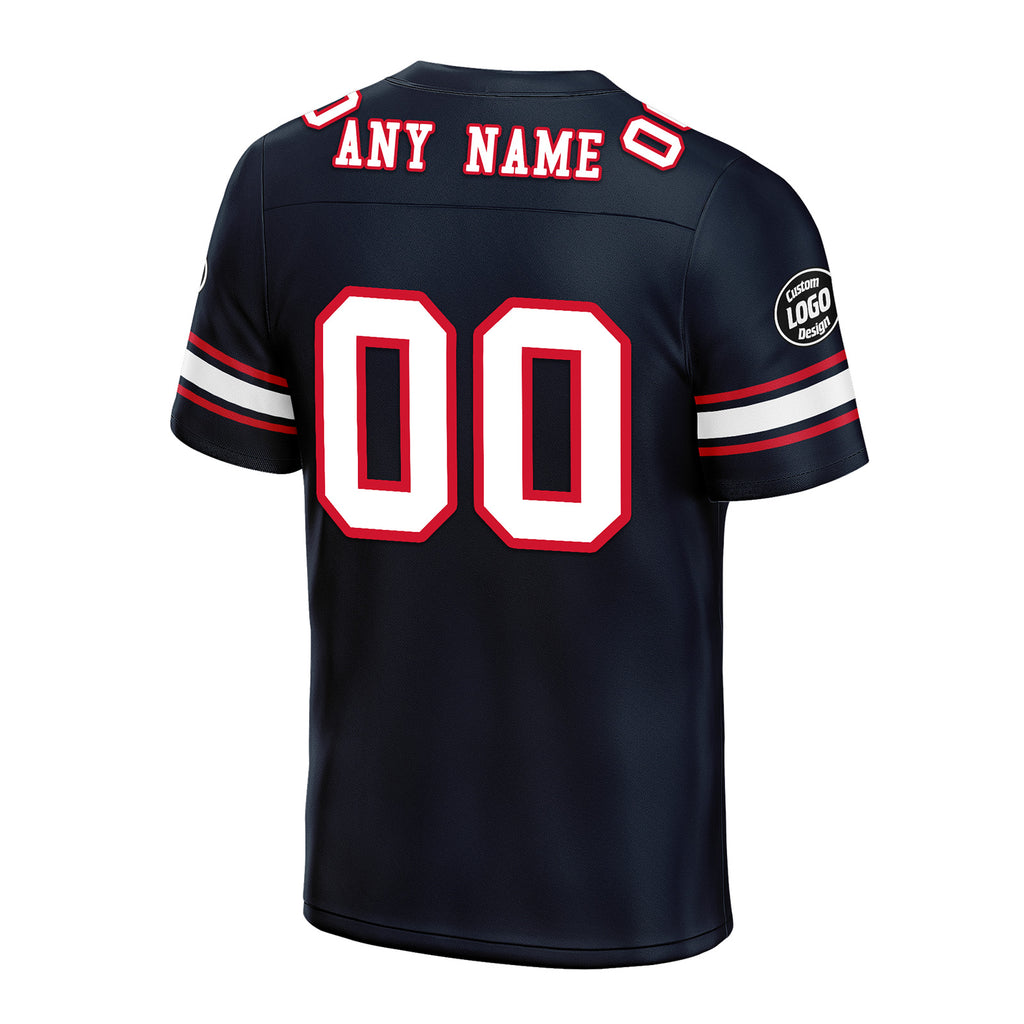 Custom Navy New England Personalized Authentic Football Jersey FBJ02-D020256-20