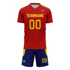 Custom Spain Red Yellow Soccer Sets Jersey Personalized SCJ101-D06143