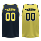 Custom Blue Yellow Classic Style Reversible Basketball Uniform Personalized Ordinary BBJR-D017059