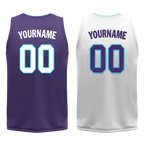 Custom Purple White Classic Style Reversible Basketball Uniform Personalized COOLMAX BBJR-D017014
